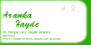 aranka hayde business card